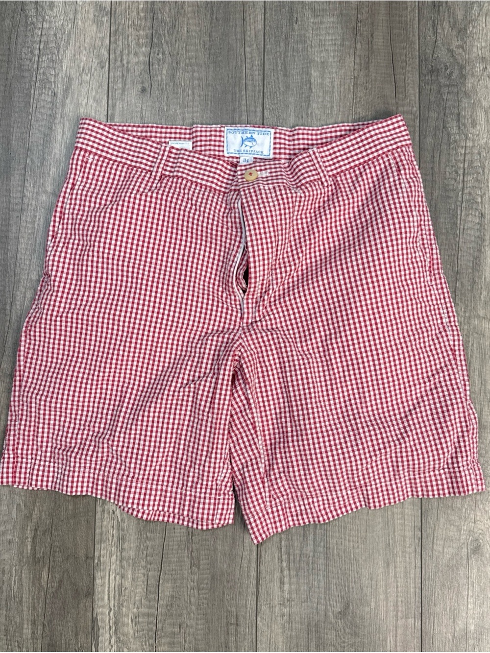 Southern Tide Red Gingham Flat-Front Men’s Shorts